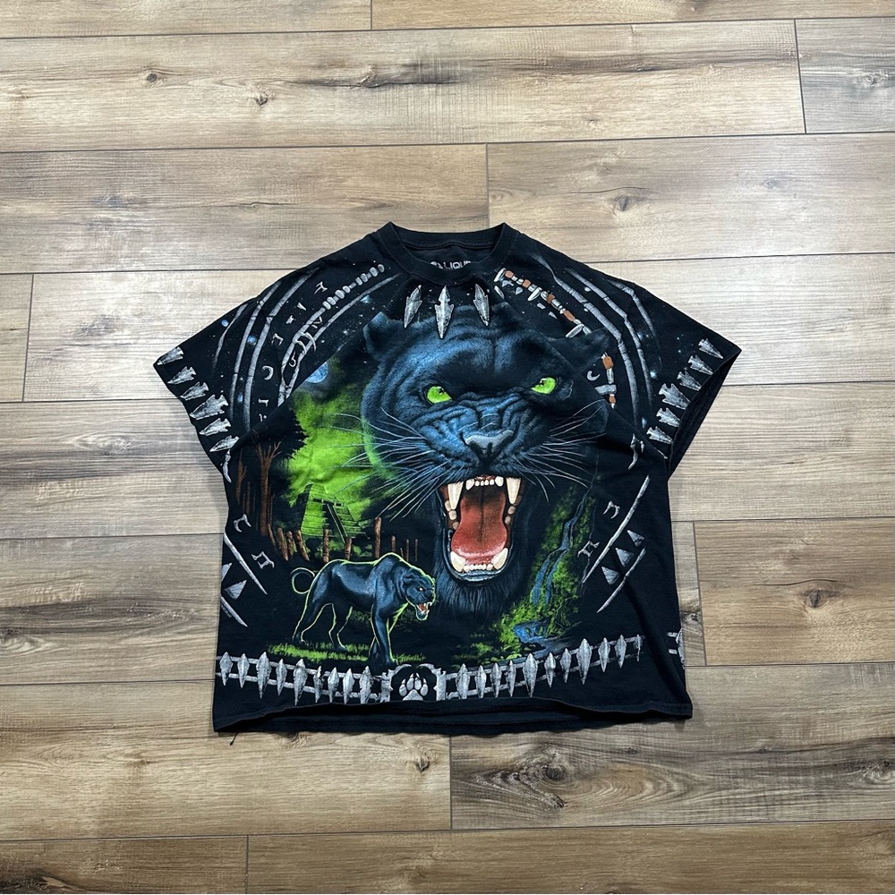 Liquid Blue Black Panther AOP Tribal Nature Graphic Tee